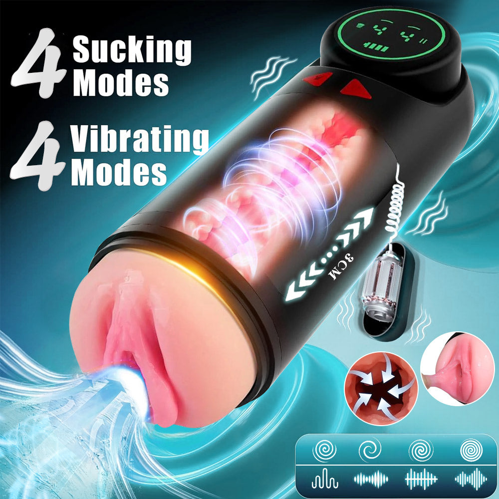 Super Realistic Female Vagina Sucking Vibrating Masturbator