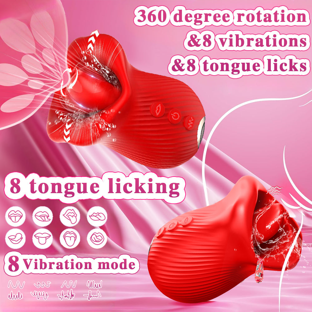 Sucking And 360° Tongue Licking New Generation Rose Vibrator