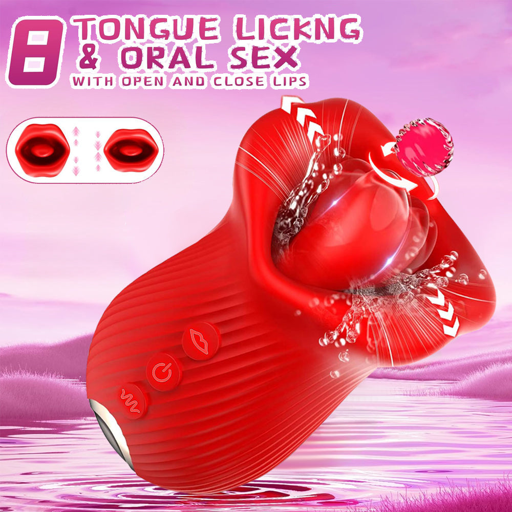 Sucking And 360° Tongue Licking New Generation Rose Vibrator