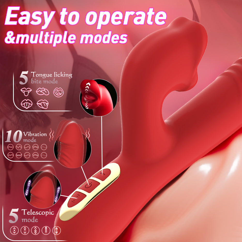High Frequency Tongue Licking Strong Thrusting Vibrator