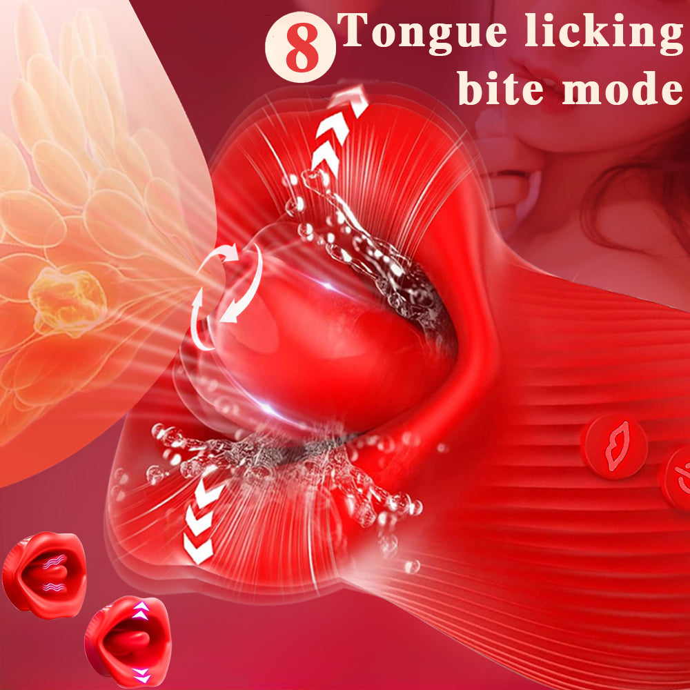Sucking And 360° Tongue Licking New Generation Rose Vibrator