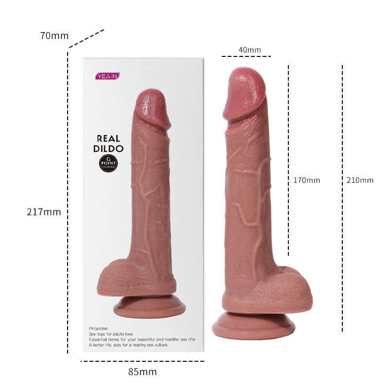 Dark Skin Super Realistic Hygienic Liquid Silicone Dildo