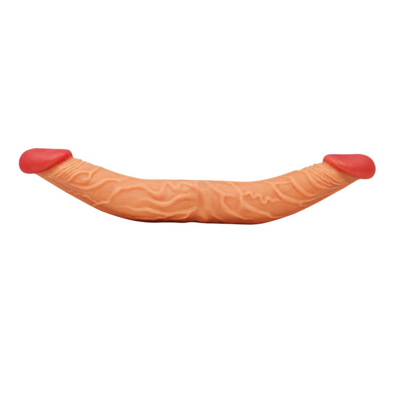 Skin Color Realistic Dual Penis And Glans Silicone Dildo