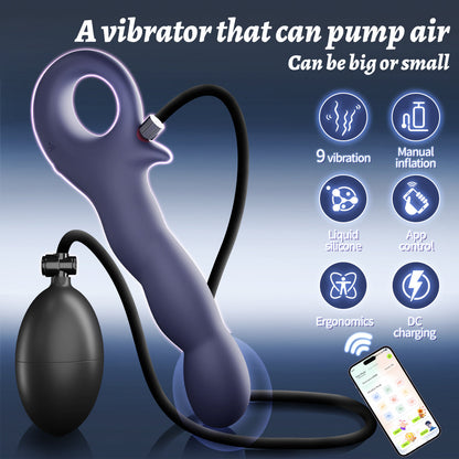 Explorer Inflating Air Pump Expandable Anal Plug Vibrator