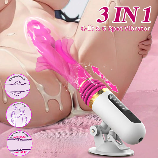 USB Fast Charging Multifunction Thrusting Licking Dildo Vibrator