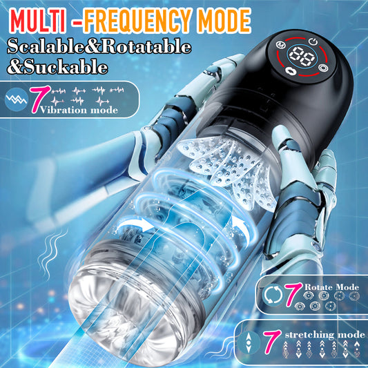 IPX7 Waterproof Thrusting Rotating Sucking Licking Masturbator