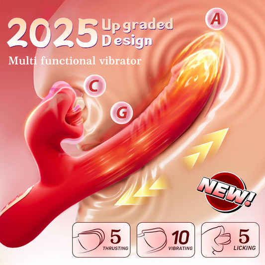 High Frequency Tongue Licking Strong Thrusting Vibrator