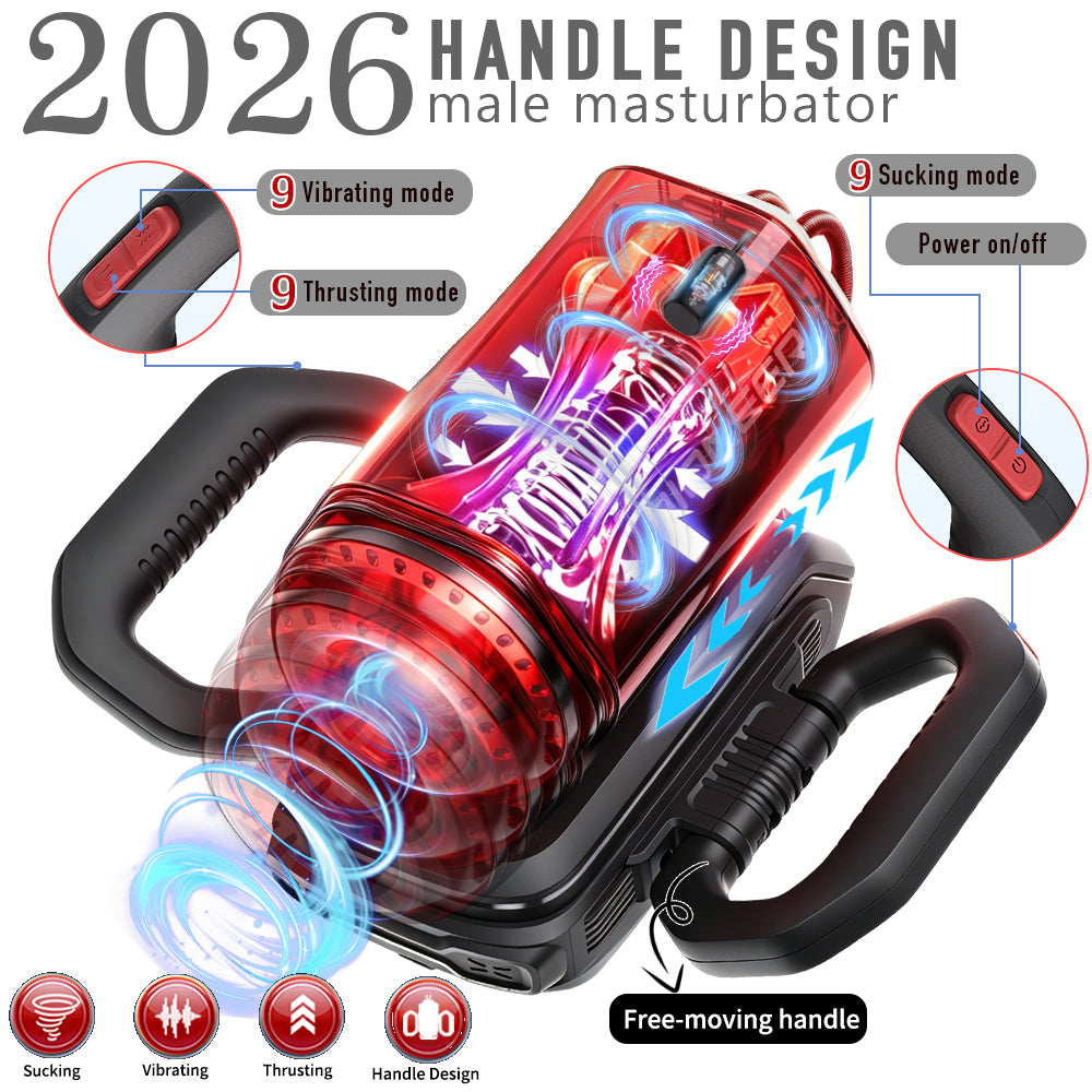 Pioneer Easy Grip Handle Sucking Vibrating Thrusting Maturbator