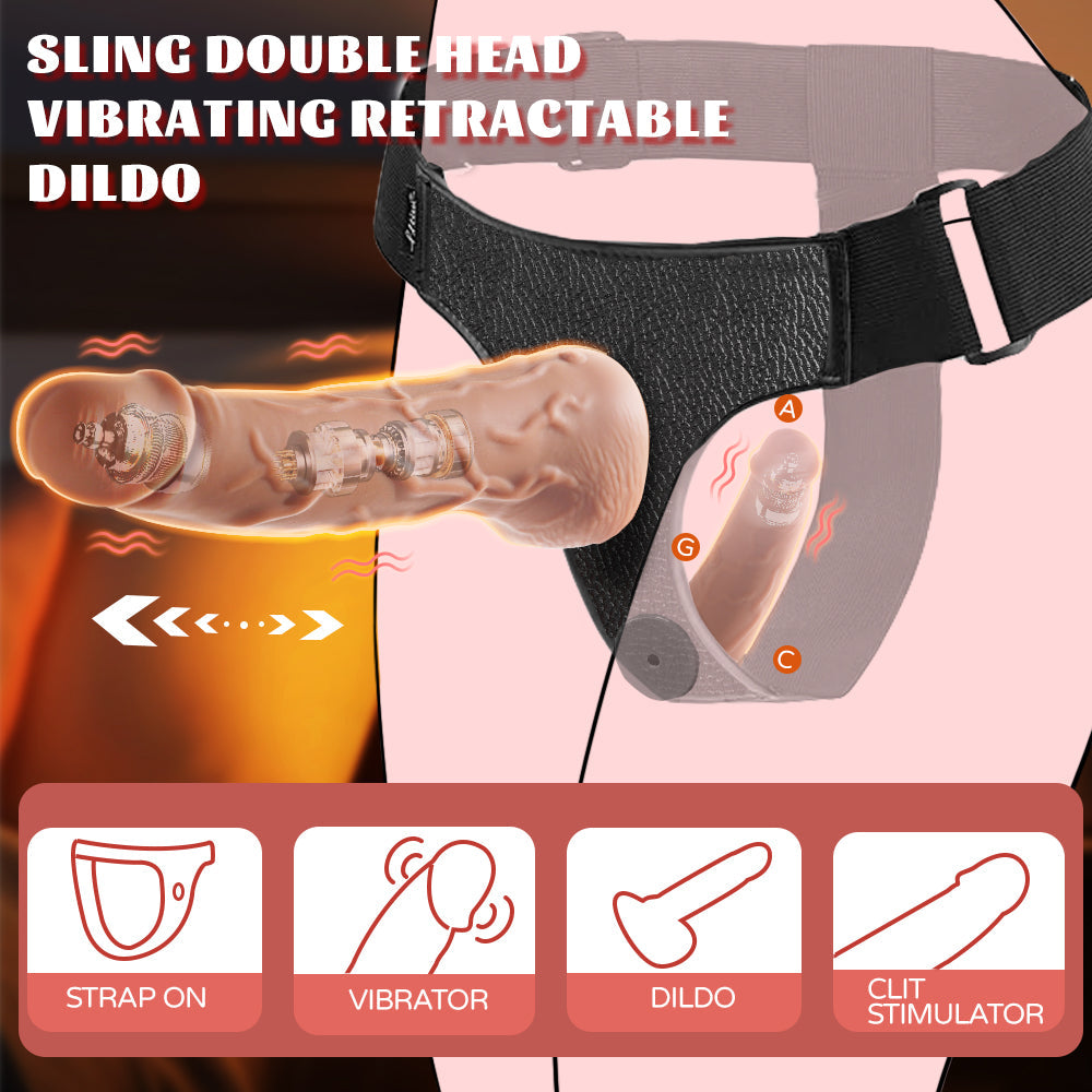 Remote Controlled Vibrating Telescopic Wearable Dildo Combo