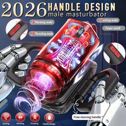 Pioneer Easy Grip Handle Sucking Vibrating Thrusting Maturbator