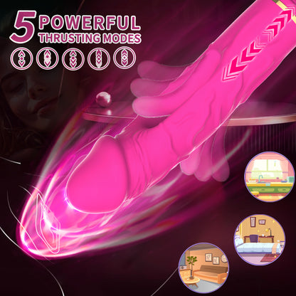 USB Fast Charging Multifunction Thrusting Licking Dildo Vibrator