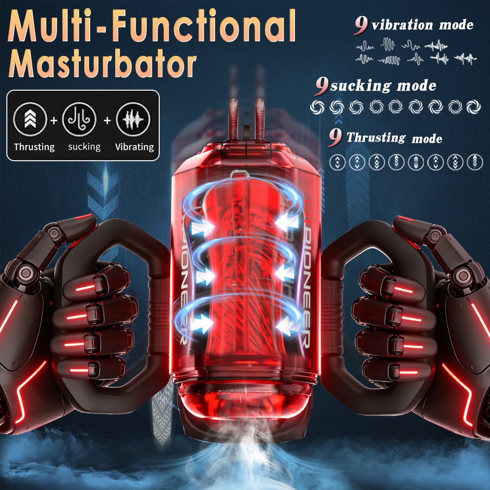 Pioneer Easy Grip Handle Sucking Vibrating Thrusting Maturbator