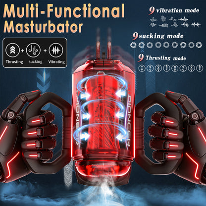 Pioneer Easy Grip Handle Sucking Vibrating Thrusting Maturbator