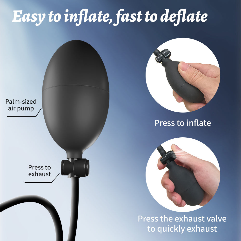 Explorer Inflating Air Pump Expandable Anal Plug Vibrator
