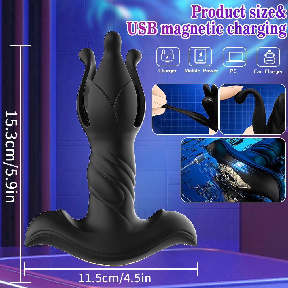 Multiple Usage Thrusting Flapping Vibrating Stimulating Sex Toy
