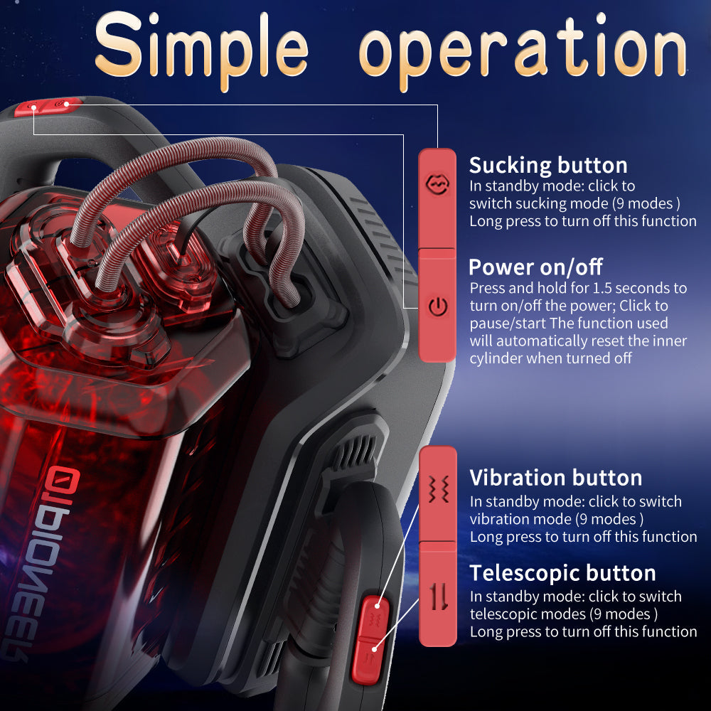 Pioneer Easy Grip Handle Sucking Vibrating Thrusting Maturbator