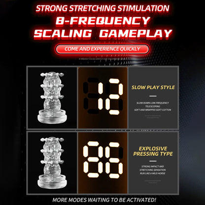 Telescopic Rotating Sucking LCD Digital Display Masturbator