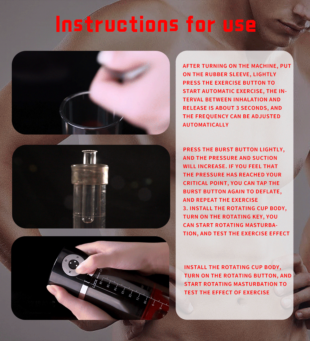 Male Masturbation Penis Strengthen Rotating Massager 2 in 1