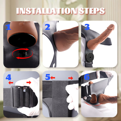Remote Controlled Vibrating Telescopic Wearable Dildo Combo