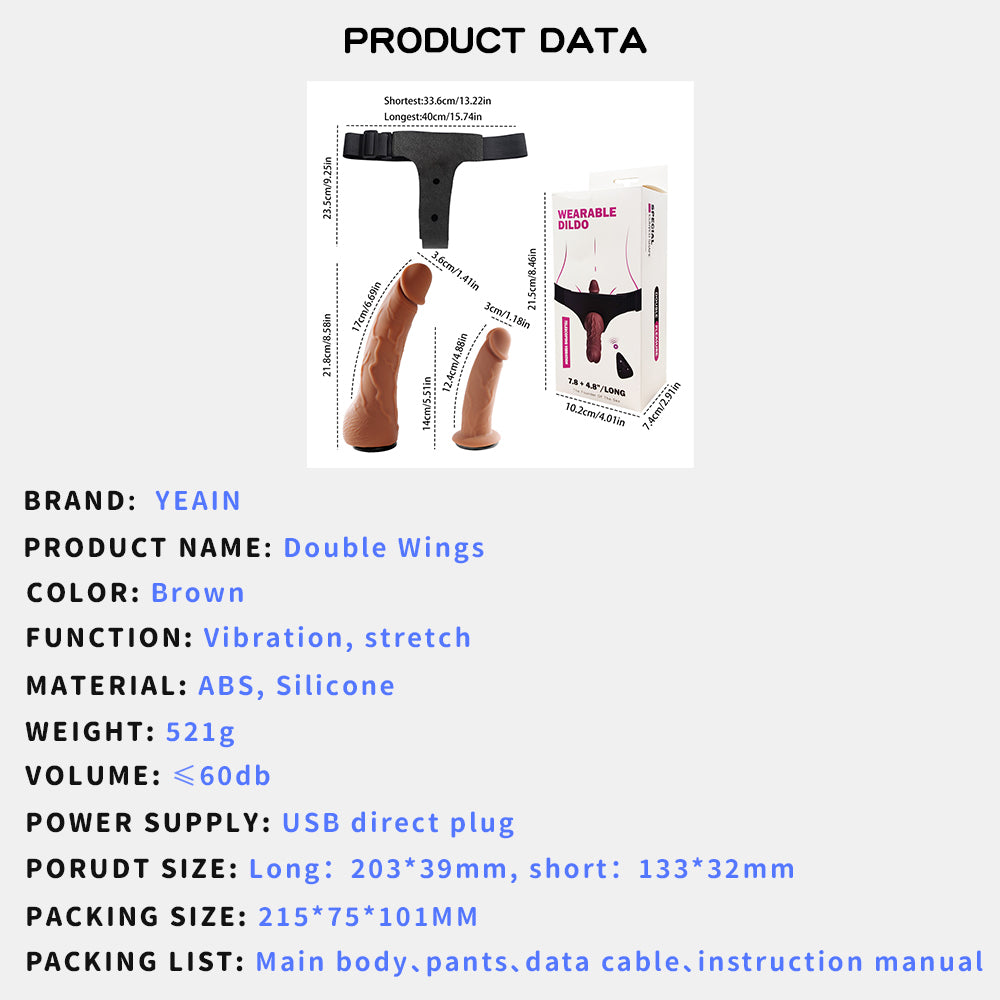Remote Controlled Vibrating Telescopic Wearable Dildo Combo