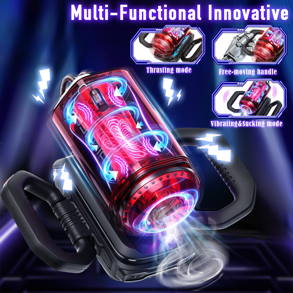 Pioneer Easy Grip Handle Sucking Vibrating Thrusting Maturbator