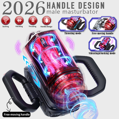 Pioneer Easy Grip Handle Sucking Vibrating Thrusting Maturbator