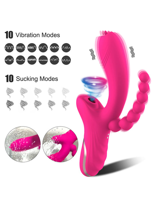 Multiple Stimulation Waterproof Vibrating Sucking Vibrator