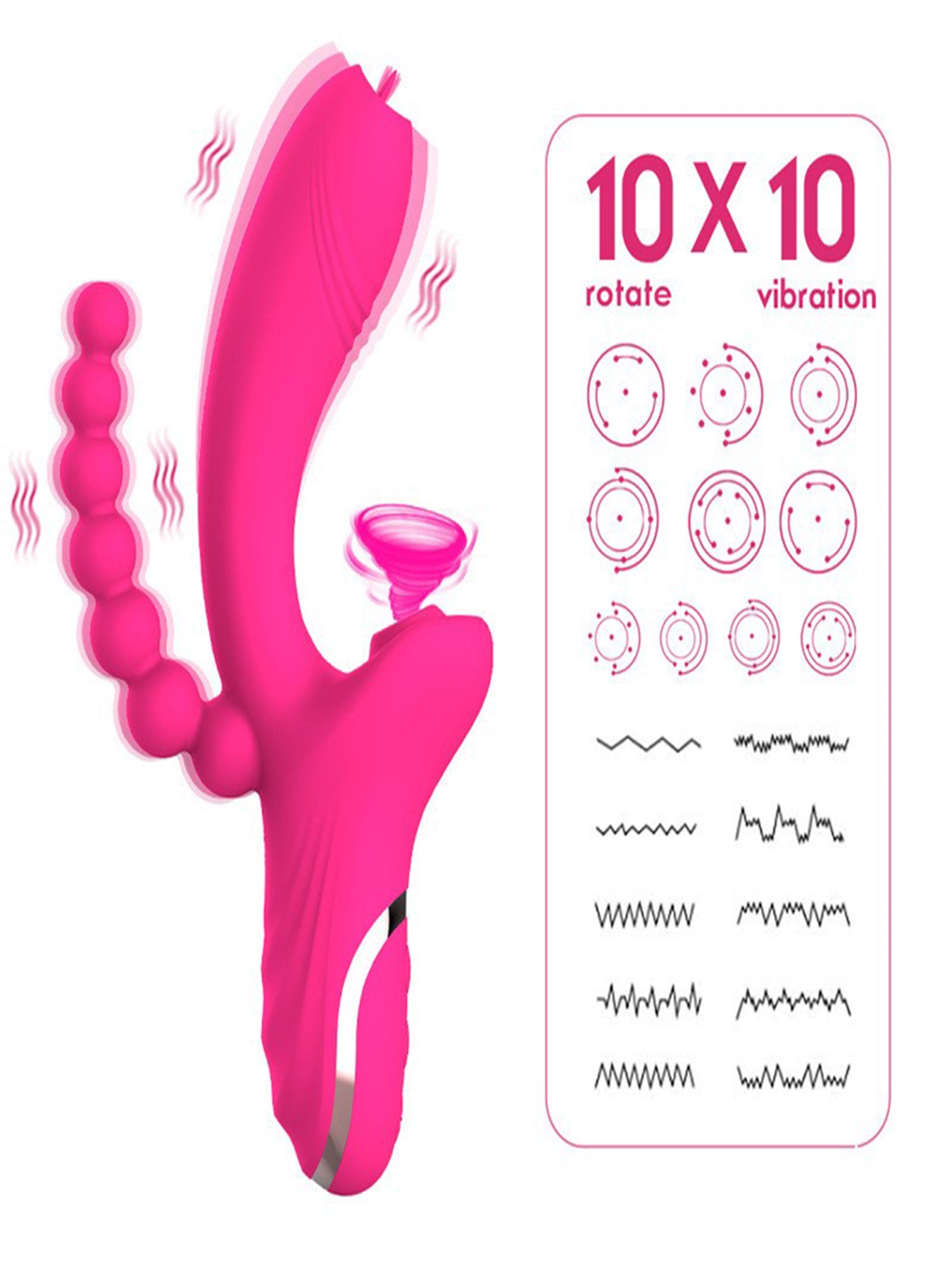 Multiple Stimulation Waterproof Vibrating Sucking Vibrator