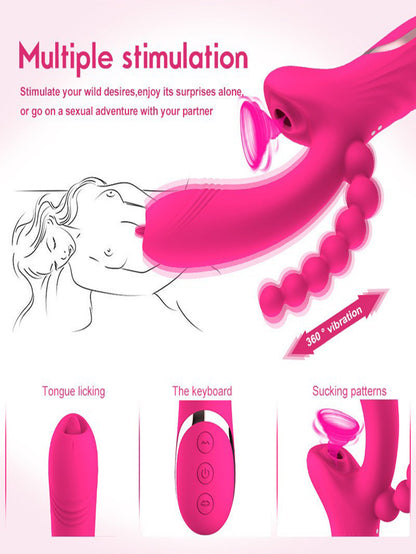 Multiple Stimulation Waterproof Vibrating Sucking Vibrator