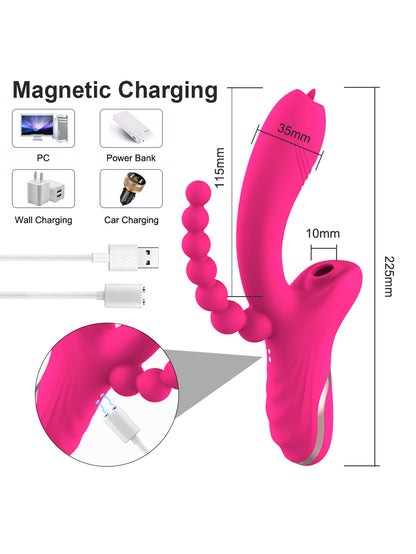 Multiple Stimulation Waterproof Vibrating Sucking Vibrator