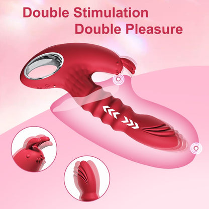 Rabbit Ears Clitoral Vaginal Thrusting Dildo Vibrator