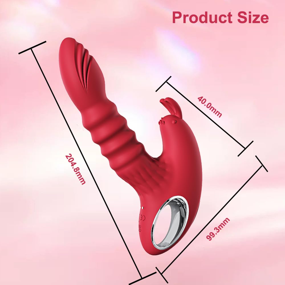 Rabbit Ears Clitoral Vaginal Thrusting Dildo Vibrator