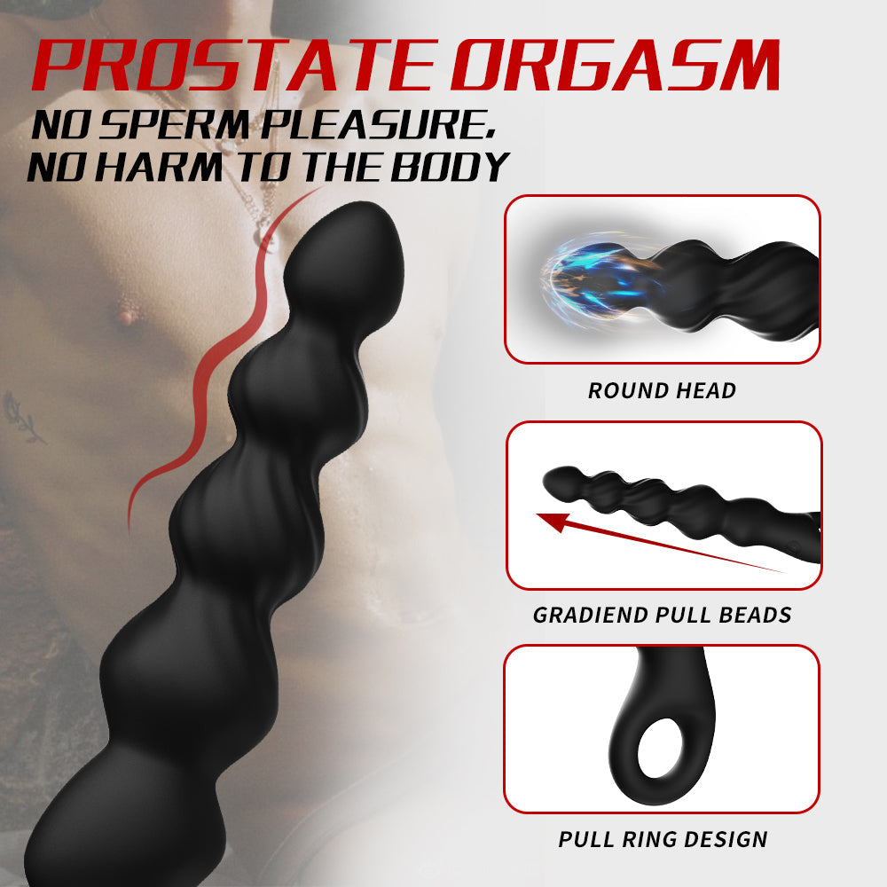 Rechargeable Silicone Anal Beads Prostate Orgasm Massager