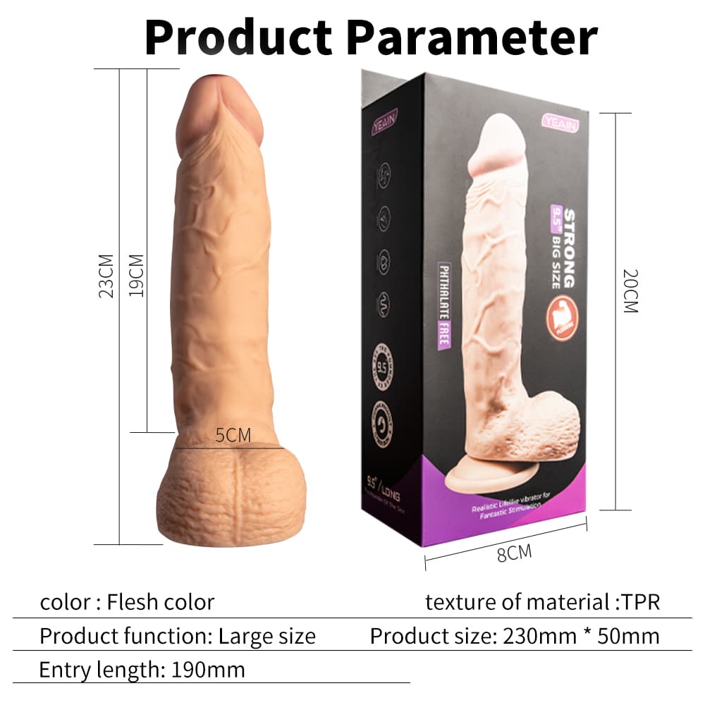 Super Realistic Silica Gel Flexible Dildo With Scrotum