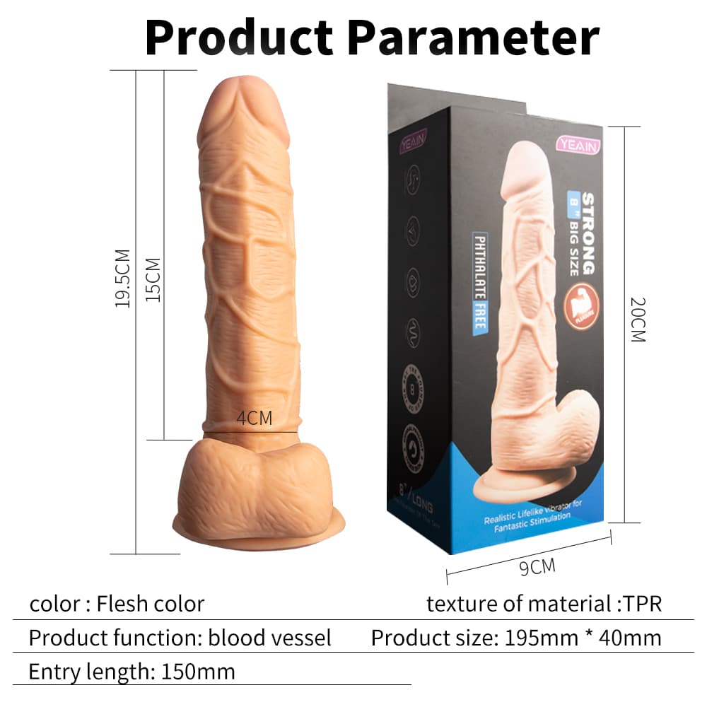 Super Realistic Silica Gel Flexible Dildo With Scrotum