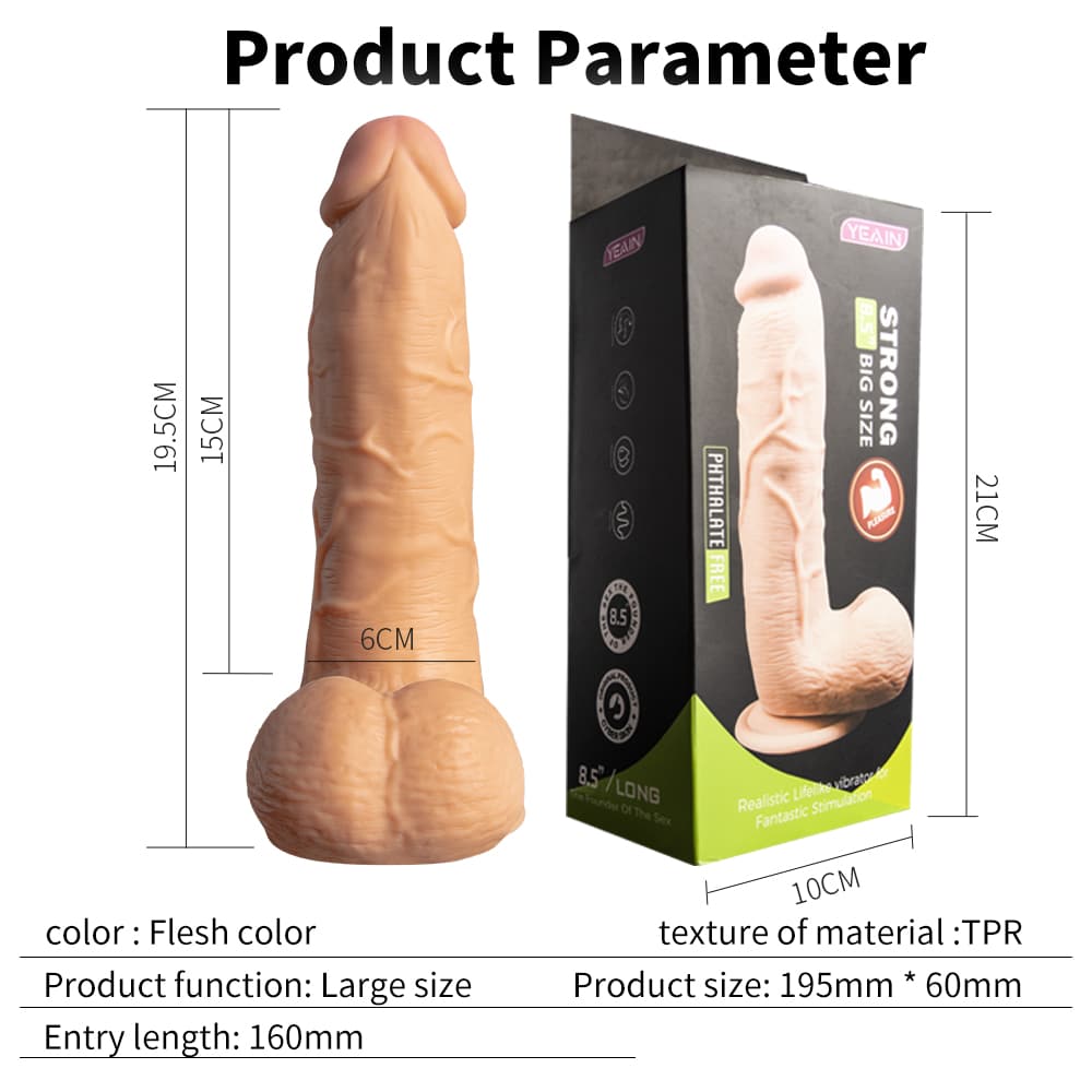 Super Realistic Silica Gel Flexible Dildo With Scrotum