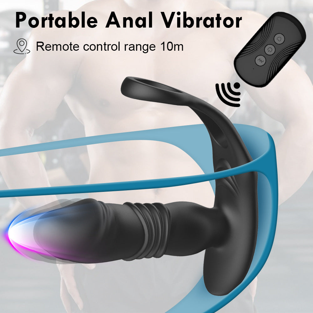 All-Round Stimulation Anal Vibrator With Elastic Cock Ring