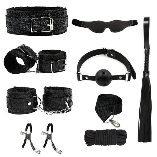 Finest Artificial Leather 8pcs Seductive Sex BDSM Bundle