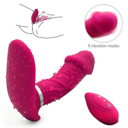 Remoted G Point Clitoris Stimulating Panty Vibrating Dildo