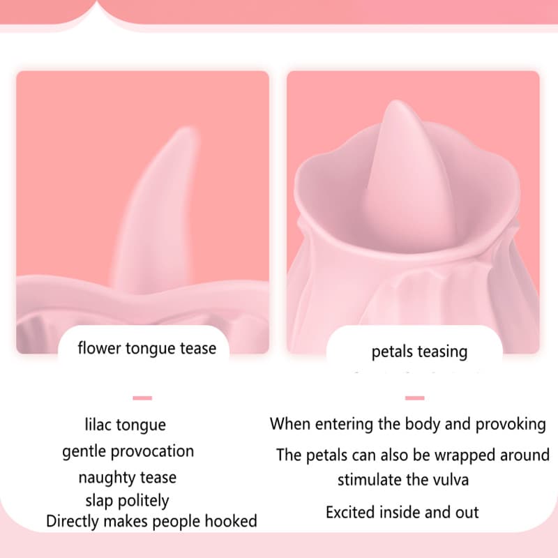 Elegant Rose Type Pocket Size Tongue Licking Vibrator