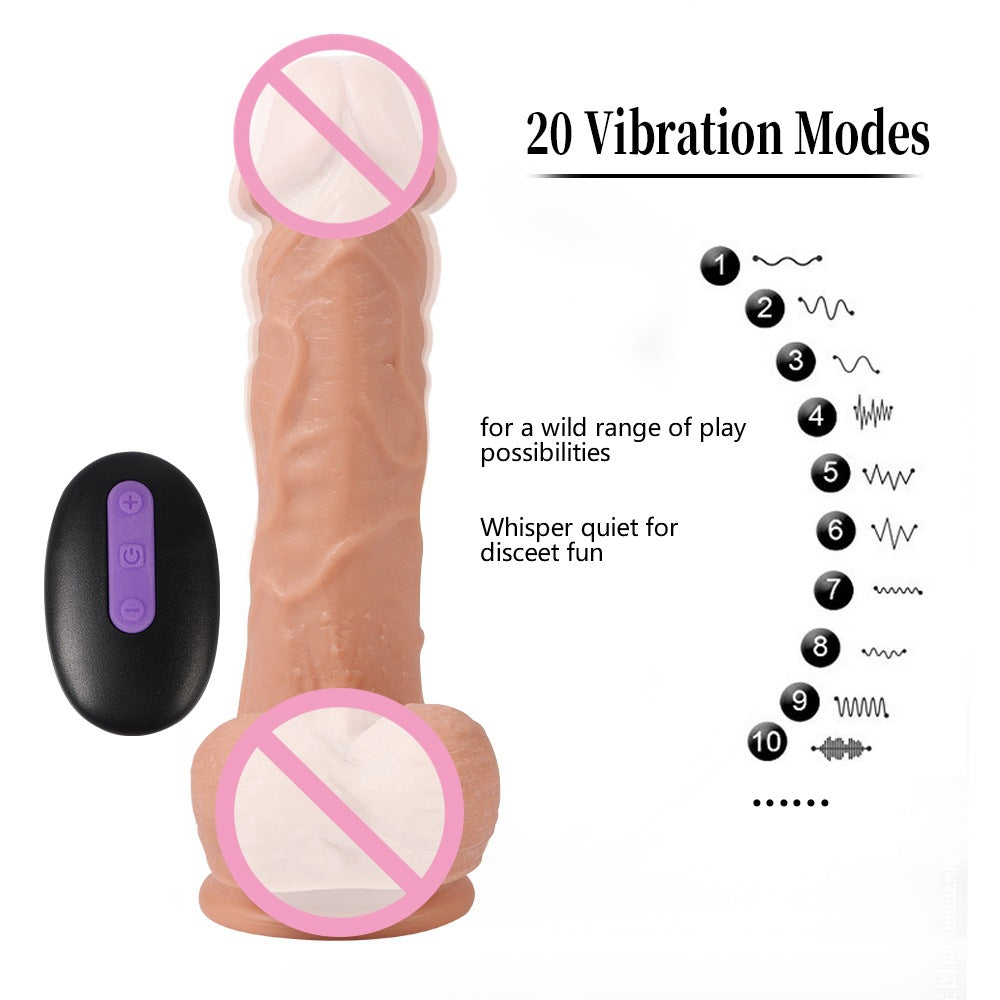 Remote Controlled Powerful Vibrating TPE Material Dildo