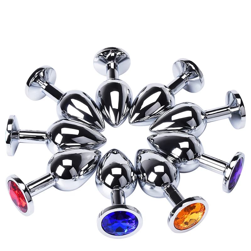 Stainless Steel Blue Color Jewelry Crystal Erotic Anal Plug