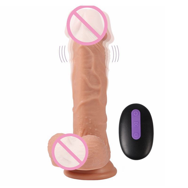 Remote Controlled Powerful Vibrating TPE Material Dildo