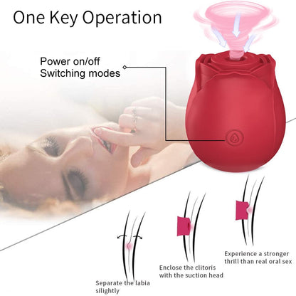 Amazon Hot Selling Red Rose Nipple Clitoris Sucking Toy