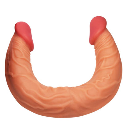 Skin Color Realistic Dual Penis And Glans Silicone Dildo