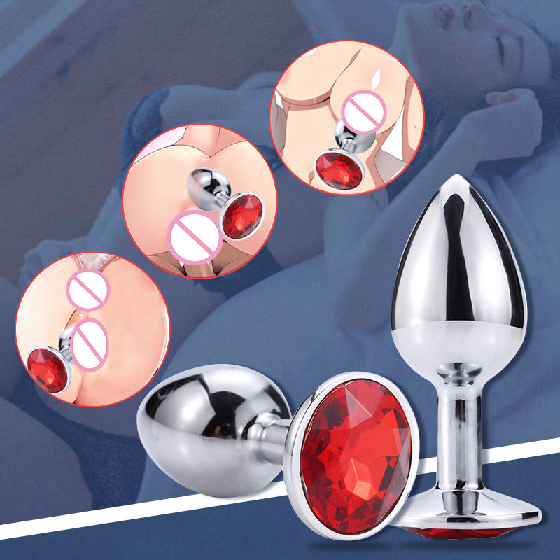 Stainless Steel Blue Color Jewelry Crystal Erotic Anal Plug