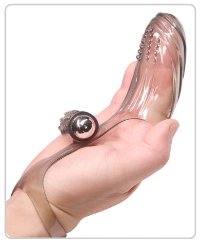 Transparent G Point Massage Finger Sleeve With Vibrator