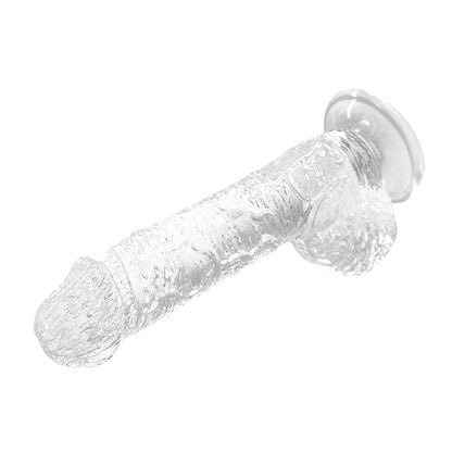 Crystal Dildo With Realistic Scrotum And Suction Stand