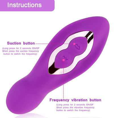 Super Silent 2 In 1 Textured Shape Dildo Sucking Vibrator