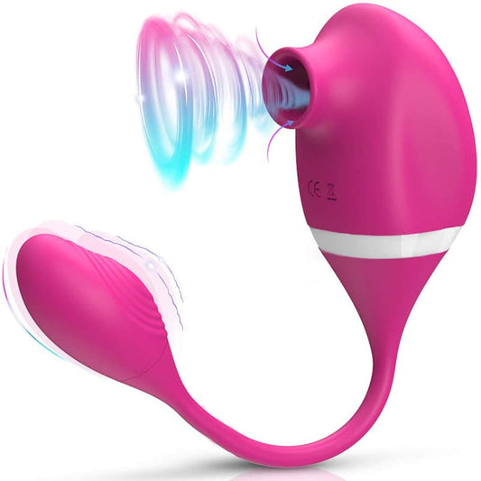 Sucking And Pulsed Vibrating Dual Pleasures Sex Toy